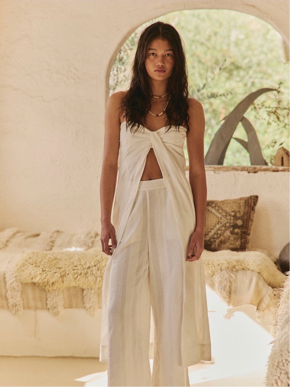 Free People Banita Set Size Medium Cream Color